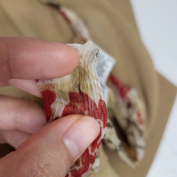 Modern Images Tan Botanical Neck-Tie Blouse - Picture 7 of 7